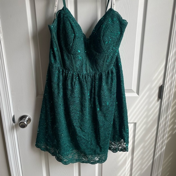 spaghetti strap allover lace mini a-line- Jules and Cleo - Picture 1 of 6